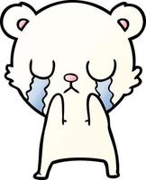 crying polar bear cartoon vector