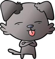 cartoon dog sticking out tongue vector