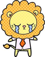 crying cartoon lion vector