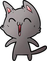 happy cartoon cat meowing vector