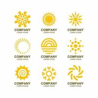 plantilla de diseño de empresa de concepto creativo de logotipo de sol vector