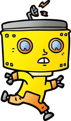 cartoon robot running