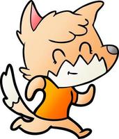 cartoon friendly fox vector