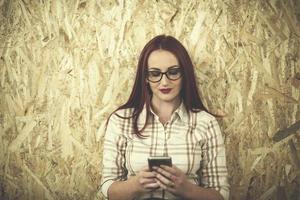 retrato, de, joven, pelirrojo, mujer de negocios foto