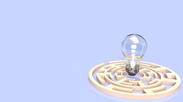 The light bulb in the maze for business concept 3d rendering photo