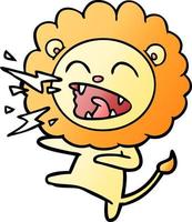 cartoon roaring lion vector