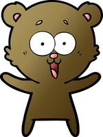 laughing teddy  bear cartoon vector