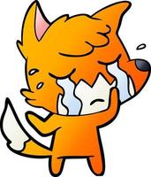 crying fox cartoon vector