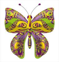 mariposa. página para colorear en estilo zentangle. vector