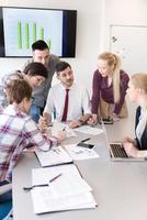 young business people group on meeting at modern office photo