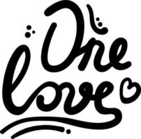 One love. Hand drawn lettering inspiration phrase .Quote to valentines day design or wedding invitation.Flat vector heart.Hand sketch.Greeting card.Brush calligraphy.