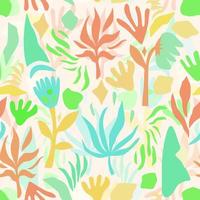 Abstract pattern. Floral seamless design on a grey background. vector