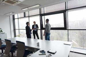 young business people group on meeting at modern office photo