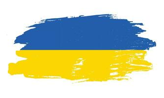 Creative brush effect Ukraine grunge texture flag vector