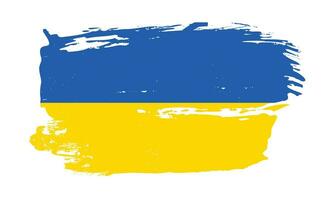 Colorful brush effect Ukraine grunge flag vector
