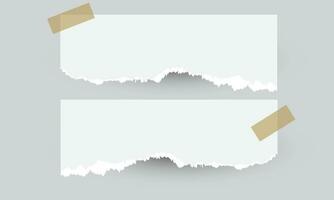 Set of ripped torn paper strips vector