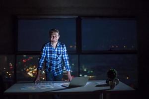 young male engineer on construction site photo