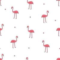 patrón sin costuras flamingo kawaii, lindo pájaro de dibujos animados. fondo, papel tapiz para imprimir en empaques de ropa vector