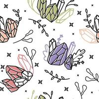 Handdrawn Aesthetic Gemstone Pattern Seamless vector