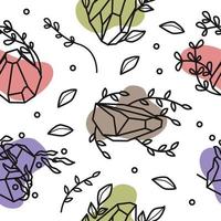 Handdrawn Aesthetic Gemstone Pattern Seamless vector