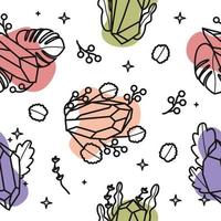 Handdrawn Aesthetic Gemstone Pattern Seamless vector