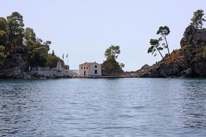 Beautiful Parga beach exploring Greece summer holidays background high quality big size print photo