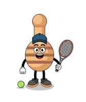 ilustración de cucharón de miel como jugador de tenis vector