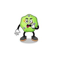 Character Illustration of amoeba with tongue sticking out vector