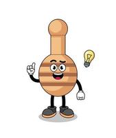 honey dipper cartoon with get an idea pose vector