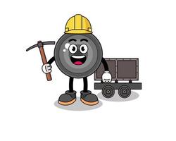 Mascot Illustration of camera lens miner vector