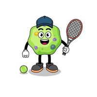 amoeba illustration as a tennis player vector