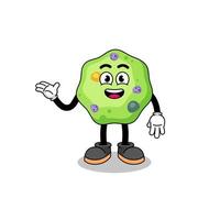 amoeba cartoon with welcome pose vector