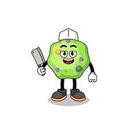 Mascot of amoeba as a butcher vector