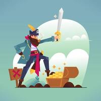 The Treasure Hunter Pirate vector