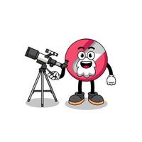 pencil sharpener mascot as an astronomer vector