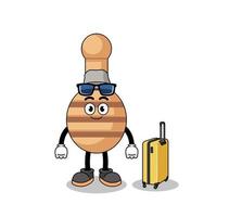 honey dipper mascot doing vacation vector