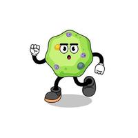 running amoeba mascot illustration vector