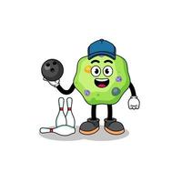 Mascot of amoeba as a bowling player vector