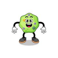 amoeba cartoon with surprised gesture vector