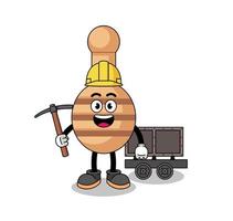 Mascot Illustration of honey dipper miner vector