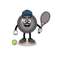 camera lens illustration as a tennis player vector