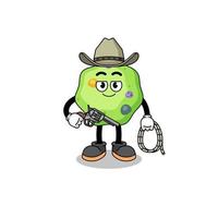 mascota del personaje de la ameba como un vaquero vector