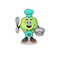 ilustración de ameba como chef de panadería vector