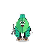 Illustration of leaf mascot as a surgeon vector