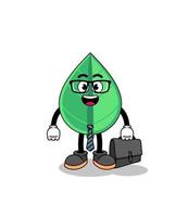 leaf mascot as a businessman vector