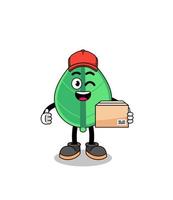 leaf mascot cartoon as an courier vector