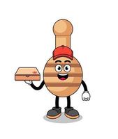 honey dipper illustration as a pizza deliveryman vector