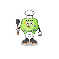 Mascot Illustration of amoeba chef vector