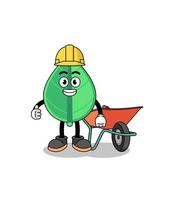 leaf cartoon as a contractor vector