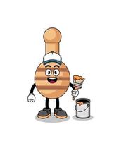 Character mascot of honey dipper as a painter vector